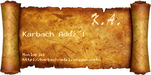 Karbach Adél névjegykártya